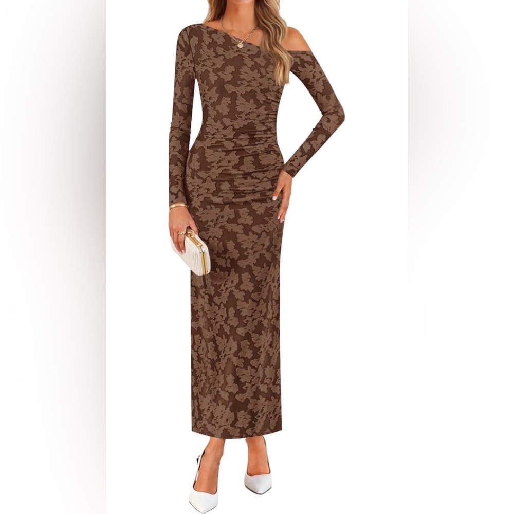 ZESICA Spring Floral Off Shoulder Bodycon 2026 Ruched Elegant Cocktail Dress